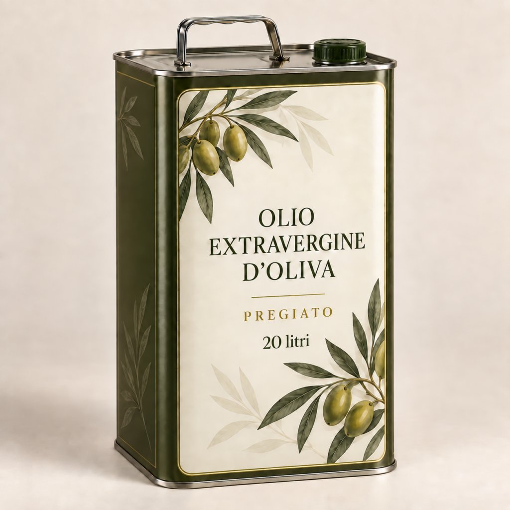 Olio extravergine di Oliva Pregiato lattina 20 litri